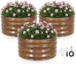 INNO STAG 3 Pcs Round Galvanized Raised Garden Bed — 2×2×1ft Planter Box Outdoor Raised Beds Kit for Gardening Vegetables, Fruits, Herbs, and Flowers, Grain
