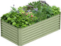 6x3x2FT Galvanized Raised Garden Bed,Galvanized Planter Boxes Outdoor, Large Metal Raised Garden Beds for Vegetables-Green