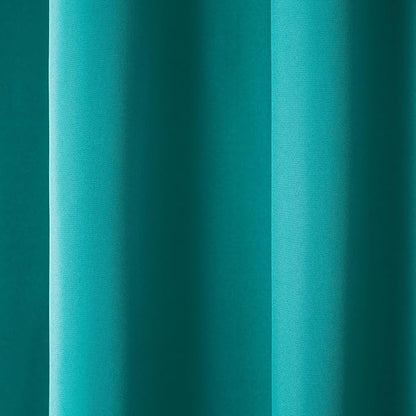 TOWN & COUNTRY BASICS Cabana Solid Heavyweight Indoor Outdoor Curtains, Light Filtering Opacity with Grommet Top, Water Repellent, 2-Pack Set, 54"x108", Teal