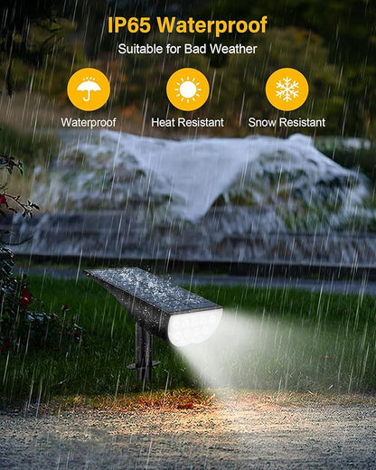 BAXIA TECHNOLOGY Solar Spot Lights Outdoor Waterproof, 3 Lighting Modes Solar Spotlights, Dusk to Dawn Spot Light for Yard Pathway Landscape Driveway, Warm White, 6 Pack