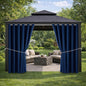 Water Proof Outside Curtains with Grommet Top for Porch, W84 x L120 Thermal Insulated Washable Light Block Outdoor Divider Drapes for Patio Gazebo Deck Pool Area Pergola Cabana (Navy)