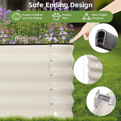 GoCampDriect 6IN1 Raised Garden Bed - 8x3x1.4ft Galvanized Raised Garden Boxes Outdoor Corrosion Resistant | Variable Shape 9x2x1.4ft Metal Raised Garden Beds for Planting Vegetable, Fruits,Flower