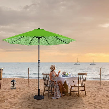 Backyard Expressions 9 ft. Patio Umbrella, Market Table Umbrella w/Tilt and Crank, 8 Ribs