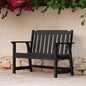 Ciokea 49" Heavy Duty Outdoor Bench, HDPE Weatherproof Porch Benches, Durable 2-Person Garden Benches with 660 Lbs, Waterproof Patio Bench for Outside Balcony Deck Backyard, Black