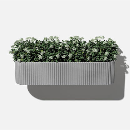 Veradek Demi Series Railing Planter - Hanging Planter Box for Windowsill/Balcony | Plastic-Stone Composite w/Railing Bracket | Modern Décor for Flowers