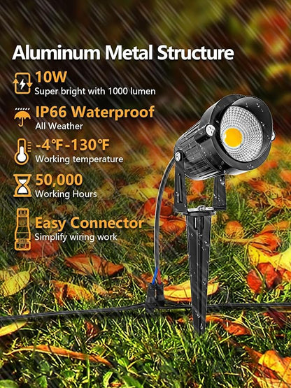ZUCKEO LED Landscape Lighting Low Voltage Pathway Lights 12V 24V Landscape Light Kit, Outdoor Aluminum Landscape Spotlights Path Lights Waterproof for Garden Yard House Decoration(12Pack)
