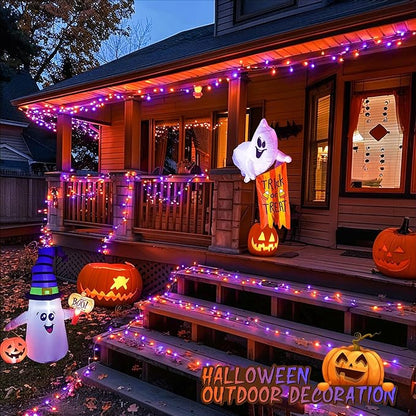 String Lights, 600 LED Orange and Purple with 8 Modes for Halloween