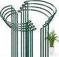 FEED GARDEN 8 Pack Plant Support Stakes, Peony Cages and Supports, Metal Garden Plant Stake(10" Wide x 16" High) Green Half Round Plant Support Rings for Outdoor Indoor Plants, Tomato, Hydrangea