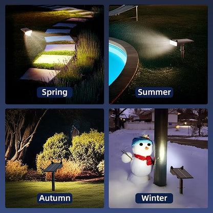 Solar Spotlights Outdoor Waterproof Landscape Path Lights Solar Dusk to Dawn Outdoor Lighting 4 Brightness Modes for Garden Pathway Tree Driveway Porch Yard