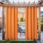 NICETOWN Canvas Outdoor Curtains for Patio Decoration, Waterproof & Windproof Thermal Outside Drapes Top & Bottom Grommet, Privacy Shades for Pool/Pergola, Orange, 55" W by 108" L, 2 Pieces
