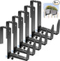 Window Box Brackets, Adjustable Planter Box Brackets, Heavy Duty Iron Flower Box Bracket for Deck Railing with Upgraded Bottom Support - Ideal for Balconies, Fences, and Gardens (6 Pack)