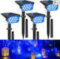 Solar Spot Lights Outdoor, Blue Solar Spotlights Landscape Lighting with IP65 Waterproof 20 LEDs Landscape Spotlight for Garden Path Yard Holiday Decoration 4 Pack