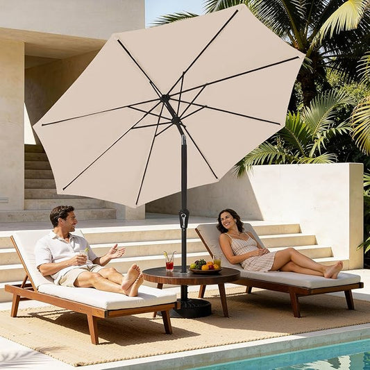 Patio Umbrella Outdoor Table Umbrellas with Push Button Tilt, 9ft