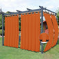 Easy-Going Outdoor Patio Curtains Detachable Tab Top Windproof Weatherproof Curtain for Cabana, Porch, Pergola and Gazebo, Tab Bottom Drape, 2 Panels, 54W x 120L inch, Orange