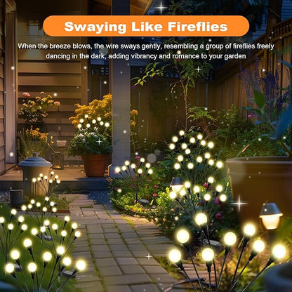 ALSO GO Solar Lights Outdoor, 2 Pack 16 LEDs Firefly Lights, Waterproof Solar Garden Lights, Solar Firefly Lights for Yard Patio Pathway Outdoor Decoration, Gardening Gifts for Women Christmas Decor