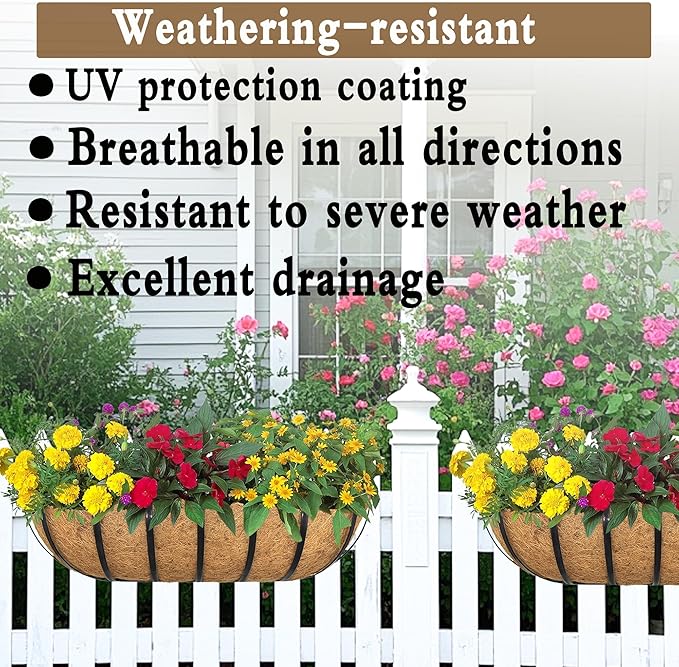 4pack 30-inch Window Sill Window Railing Planters with Cocoa Liner for Outdoor Balconies, Porches, Fences, Patio Railings