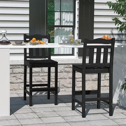 nalone Outdoor Bar Stools Set of 2, HDPE 44 Inch Tall Adirondack Chairs Bar - Image 2