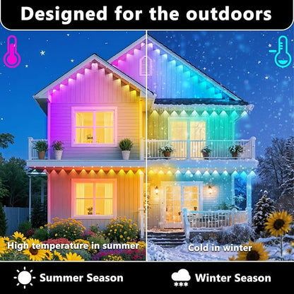 500FT Permanent Outdoor RGB Lights, IP67 Waterproof Smart Eave Lighting, with App/Remote Control Eaves Light, DIY LED Scenes Modes for House Roof Decor,Christmas,Party