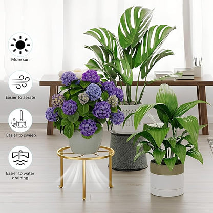 5 Pack Metal Potted Plant Stand Anti-Rust Iron Flower Pot Stands Outdoor Plant Holder,Short Samll Flower Pot Holder Large Rustproof Iron Garden Container