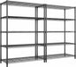 5 Tier Storage Shelves 71"H Wire Shelving Adjustable Metal Shelving,1000LBS Pantry Shelves Sturdy Steel Wire Shelf for Kitchen School Pantry Garage Warehouse ,71"H X35.5"W X13.8"D, Black,2P