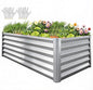 YITAHOME 6x3x3ft Large Raised Garden Bed Kit, Galvanized Metal Planter Box with Gloves, Support Rod, Outdoor Above Ground Planters for Plants Vegetables Flowers, Silver