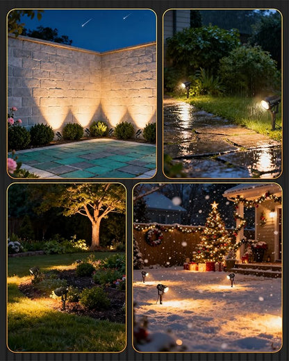 6W 700LM Low Voltage Landscape Lighting, 12V AC/DC 3000K Warm White LED Low Voltage Landscape Lights, IP65 Waterproof Outdoor Spotlights with Connectors for Garden Tree Yard 8 Pack W01SLP806
