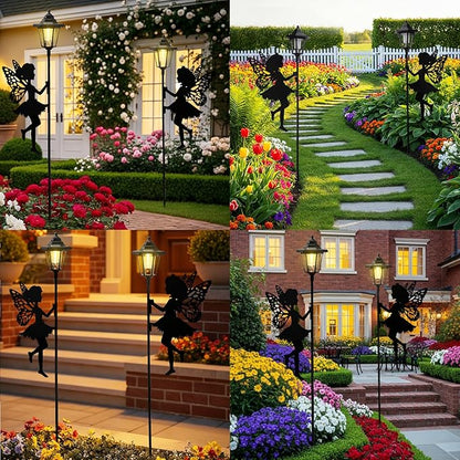ZKLiLi Fairy Solar Garden Light,Outdoor Garden Fairy Decor Waterproof Large Hanging Lantern Lights Decorations for Patio Yard Porch Lawn Pathway Statues Outdoor Decor Gifts（Warm Light）