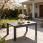 All-Weather Aluminum Outdoor Coffee Table, Modern Coffee Table for Outside, Rectangle Patio Coffee Table for Balcony Garden, Deep Grey