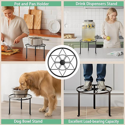 5 Pack Plant Stand Metal Flower Pot Stand Holders Indoor Tall Plant Rack Plant Round Black Plant Shelf For Living Room, Garden, Balcony