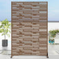 Casaphoria Metal Privacy Screen Outdoor, 72" H x 47" W Freestanding Decorative Privacy Screen for Patio Deck Balcony Garden with Stable Base, Brown-Shine