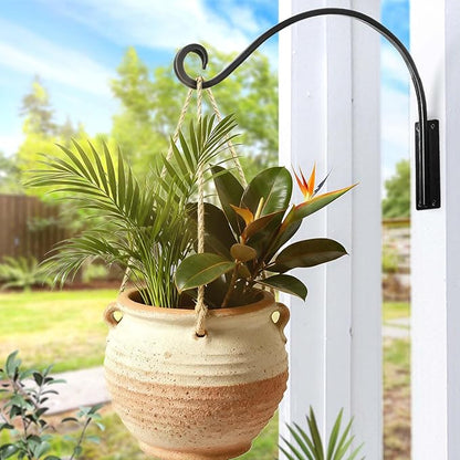 Qiang Ni Heavy-Duty Plant Hanger Outdoor: 16-Inch 80 lbs Hanging Plant Hooks for Outside Baskets - 2 Pieces Wall Mount Plant Bracket for Bird Feeder
