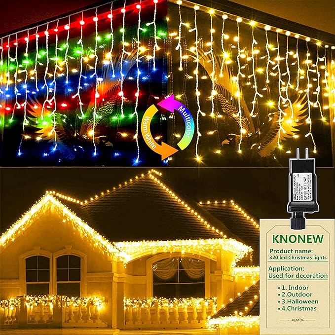 String Lights, 400 LED 33 ft Outdoor Color Changing Warm White to Multicolor