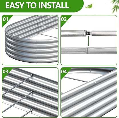 2PCS 6x3x1ft Galvanized Metal Raised Garden Bed Kit,Outdoor Planter Box Vegetables,Flowers,Herbs Durable Rust-Resistant Patio Gardening Beds