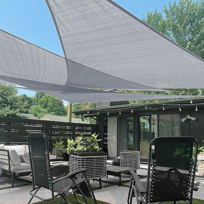 LOVE STORY Custom Size 10'x15'x18' Silver Grey Sun Shade Sail Triangle Sunshade Fabric Awning Canopy for Patio Backyard Carport Pergola (Customized)