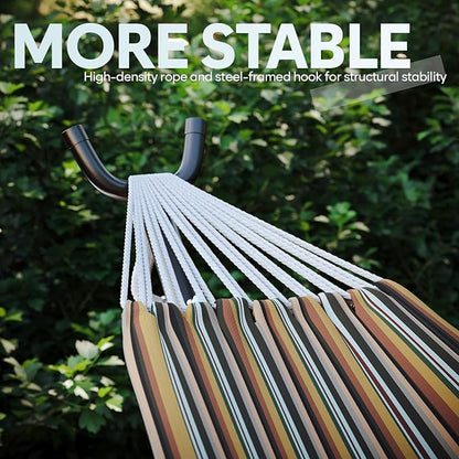 Hammock with Stand for Outside, 600lbs Portable Hammock with Steel Frame for 2-Person Outside Patio, Heavy Duty, Easy Assembly