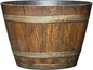 Classic Home & Garden Whiskey Barrel Planters - Wooden Finish Flower Planter Pot - Stylish Garden Pots - Indoor & Outdoor Resin Planters - Weather-Resistant Planting Pots (9" Oak Brown, Pack of 1)
