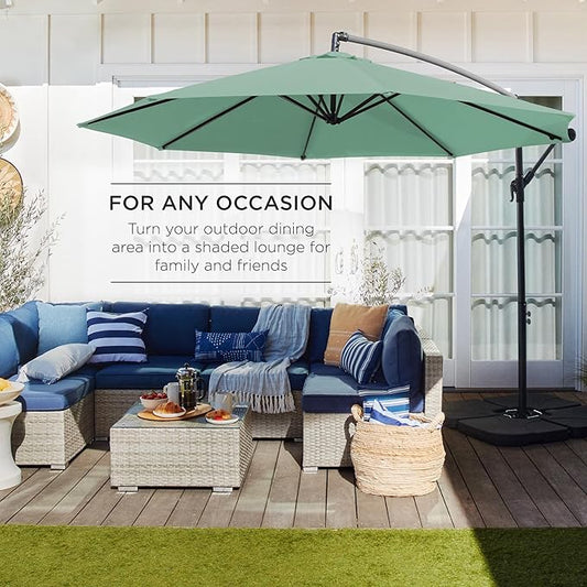 Offset Cantilever Hanging Market Patio Umbrella, 10ft
