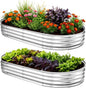 TATAANTY Galvanized Raised Garden Bed Kit, Rust-Resistant Planter Garden Boxes Outdoor, Oval Large Metal Raised Garden Beds for Vegetables Easy to Set Up - 4x2x1ft (2 Pack)