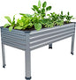 48×24×30in Galvanized Raised Garden Bed,Metal Elevated Planter Box with Legs for Patio,Balcony,Backyard,300lb Capacity,Silver