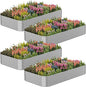 4 Pack Corrugated Galvanized Steel Raised Garden Bed Outdoor, Metal Above Ground Garden Bed for Vegetables and Flowers, Raised Beds for Gardening-4x2FT