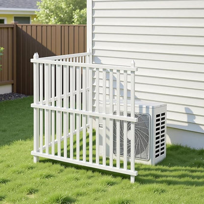 VEVOR 48" W x 48" H Vinyl Fence Panels, Air Conditioner Fence, Outdoor Privacy Screens for Trash Can, Pool Equipment Enclosure, Privacy Screen Kit Strip Panels (2 Panels)