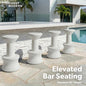 Outdoor Bar Stool, 30-Inch Weighted Submersible White Plastic Chair