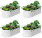 A ANLEOLIFE 4-Set 8X4X2 ft Galvanized Raised Garden Bed Kit, Oval Metal Deep Root Planters for Outdoor Plants, Antique White