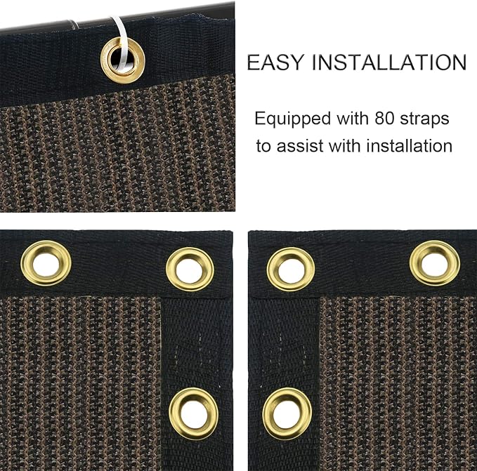 Garden Privacy Screen Mesh, 4 x 50 ft Brown HDPE Shade Fabric