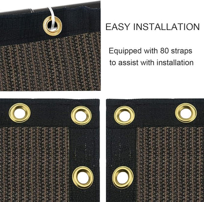 Garden Privacy Screen Mesh, 4 x 50 ft Brown HDPE Shade Fabric
