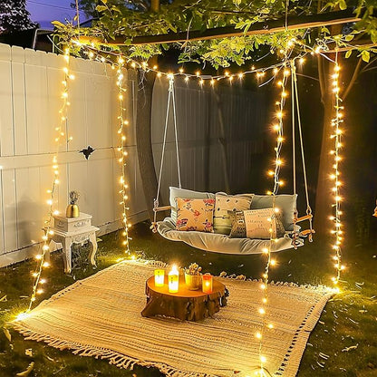 String Lights, 500 LED Warm White Outdoor Christmas Lights, 163 ft