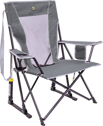 Folding Rocking Chair with UPF 50+ Canopy in Neptune Blue