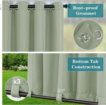 HolidayIdeas Gazebo Curtains Outdoor Waterproof 4 Panels-Windproof Weatherproof - Image 2