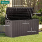 Deck Box 80 Gallon Resin Lockable Storage, Dark Brown