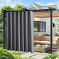 NICETOWN Canvas Outdoor Curtains Extra Wide for Patio Waterproof, Rustproof Grommet Outside Vertical Drapes for Gazebo & Porch & Cabana, W100 x L84, Dark Grey, 2 Panels